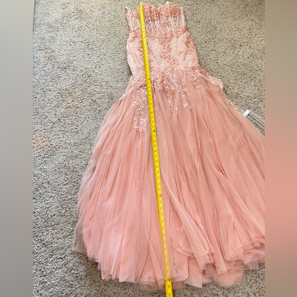 Jovani Blush Mermaid Sleeveless Sequin Sheer Corset‎ Formal Long Prom Gown SZ 10 - Picture 6 of 12